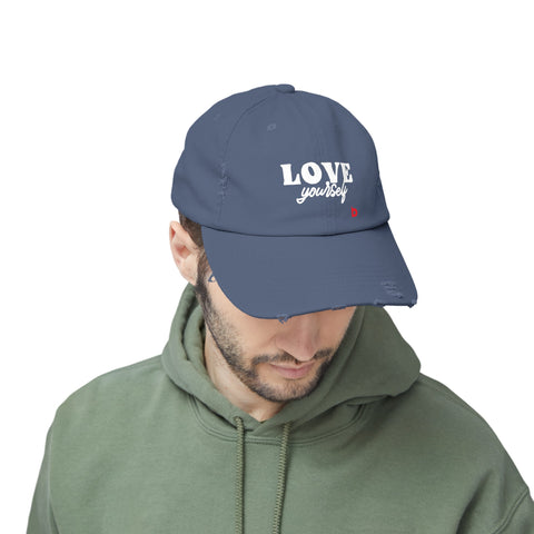 LOVE YOURSELF - Unisex Distressed Cap