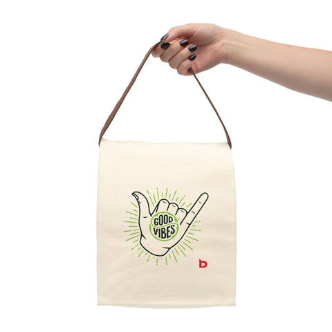 GOOD VIBES - Canvas Lunch Bag With Strap