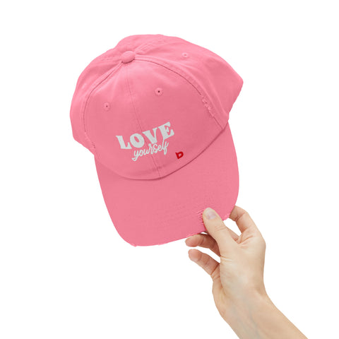 LOVE YOURSELF - Unisex Distressed Cap