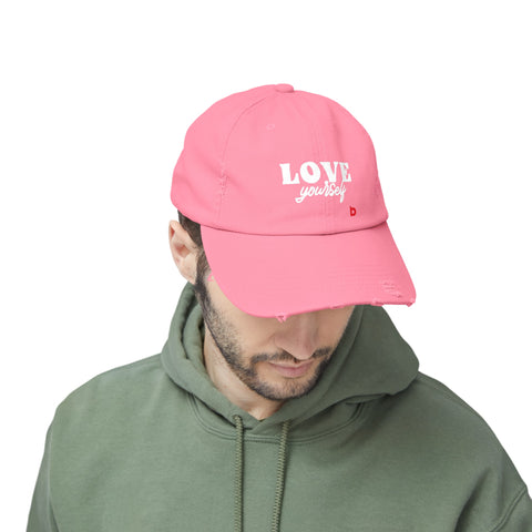 LOVE YOURSELF - Unisex Distressed Cap