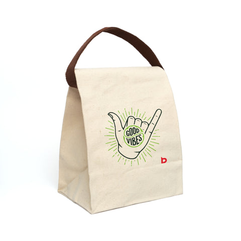 GOOD VIBES - Canvas Lunch Bag With Strap