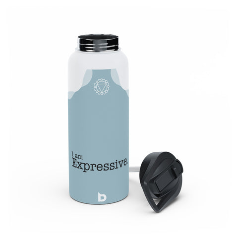 EXPRESSIVE BLUE - Stainless Steel Water Bottle, Standard Lid