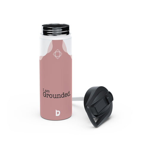 GROUNDED RED - Stainless Steel Water Bottle, Standard Lid