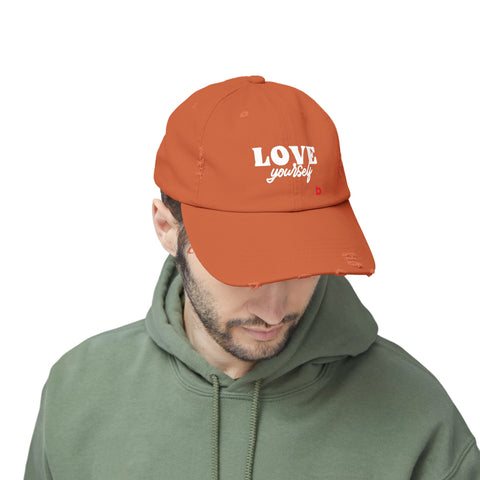 LOVE YOURSELF - Unisex Distressed Cap