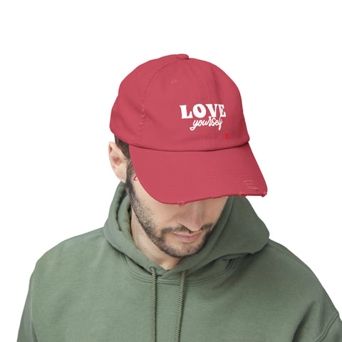 LOVE YOURSELF - Unisex Distressed Cap