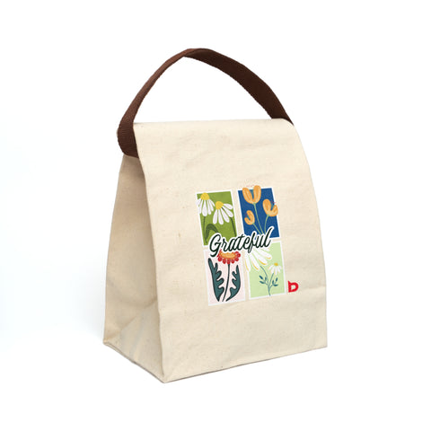 GRATEFUL - Canvas Lunch Bag With Strap