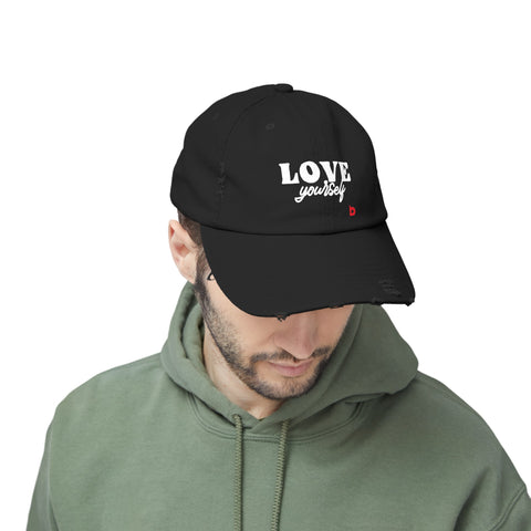 LOVE YOURSELF - Unisex Distressed Cap