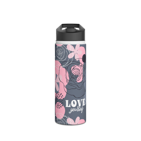 LOVE YOURSELF - Stainless Steel Water Bottle, Standard Lid