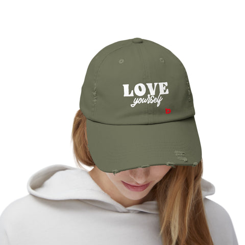 LOVE YOURSELF - Unisex Distressed Cap