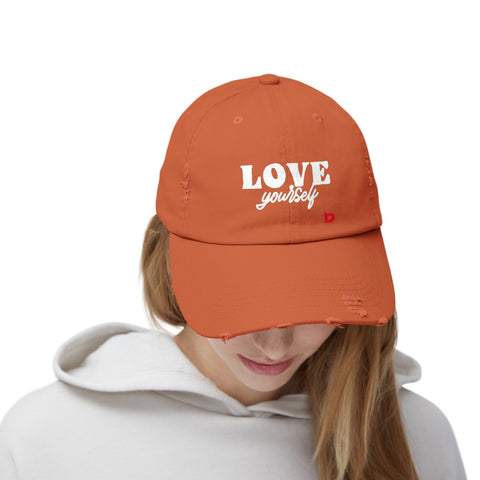 LOVE YOURSELF - Unisex Distressed Cap