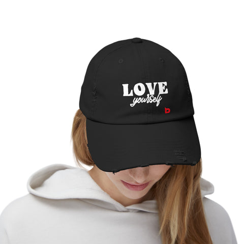 LOVE YOURSELF - Unisex Distressed Cap