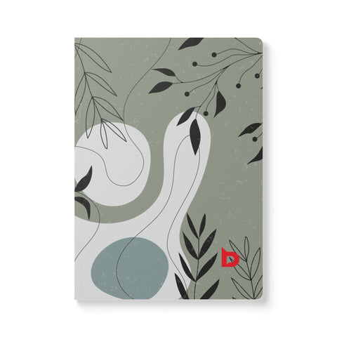 ABSTRACT MODERN LEAVES - Softcover Journal (with Inside Prints)