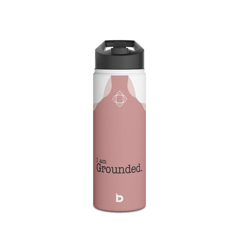 GROUNDED RED - Stainless Steel Water Bottle, Standard Lid