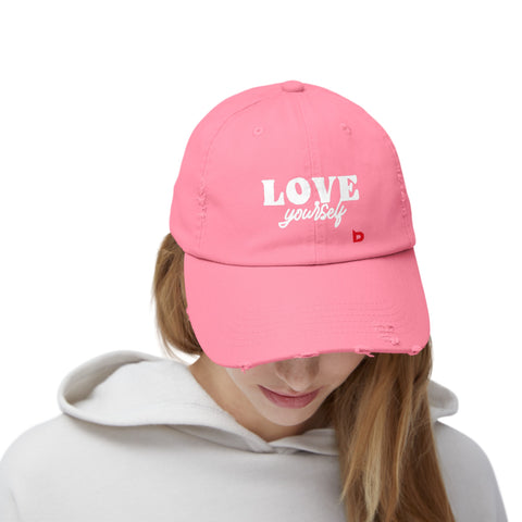 LOVE YOURSELF - Unisex Distressed Cap