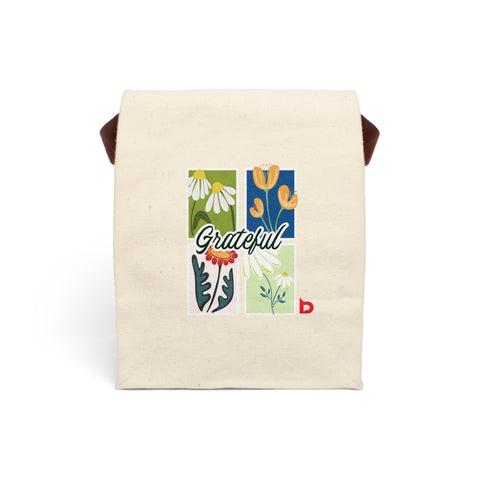 GRATEFUL - Canvas Lunch Bag With Strap